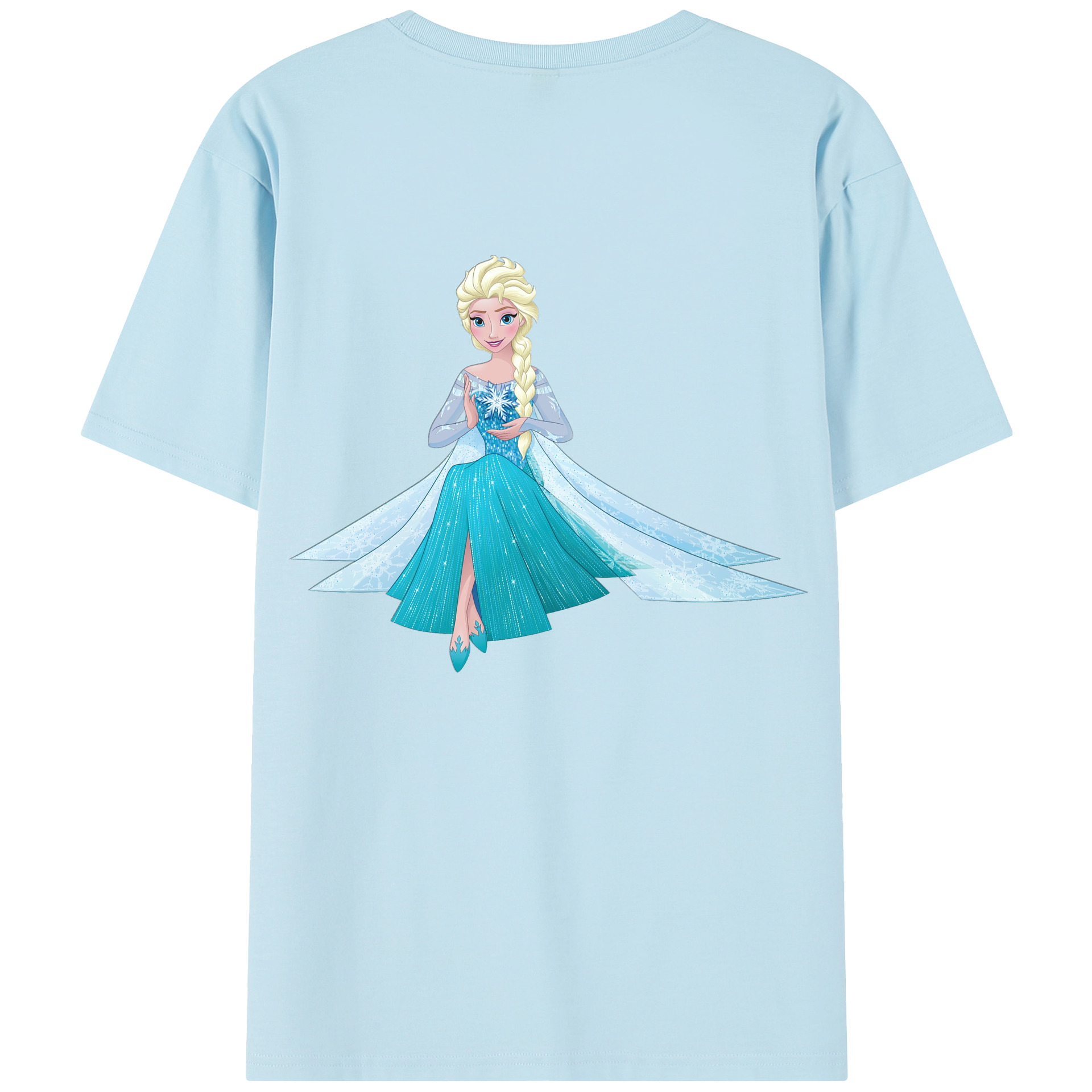 （画像用） アナと雪の女王 アンナ エルサ Frozen Anna Elsa 綿100％半袖Tシャツ（背面プリント）